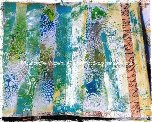Gelli print pages and paper Before