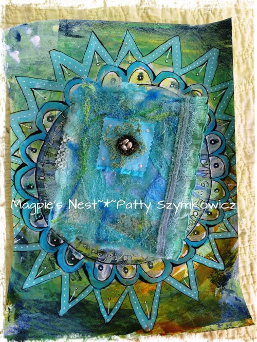 mandala background with felted book cover