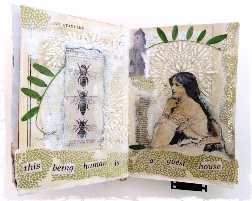 Rumi inspired A guest house art journal pages