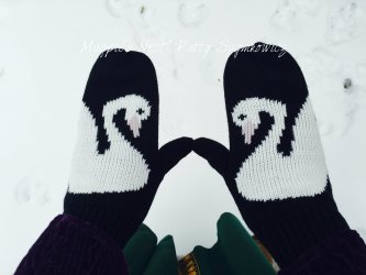 swan mittens from Margaret